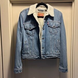 Levi's Light Blue Denim Jacket with Sherpa Lining
